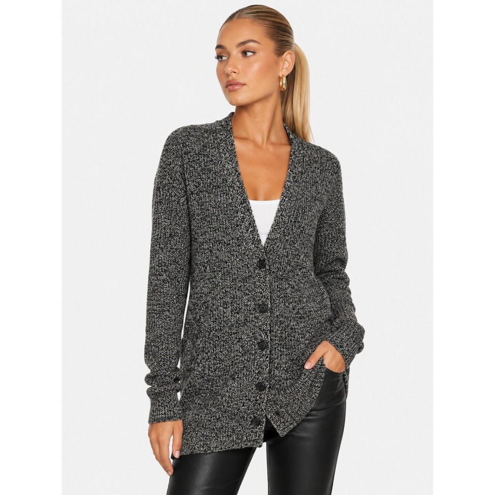 Equipment Femme 100% Cashmere Marled Knit Cardigan Sweater Gray XS